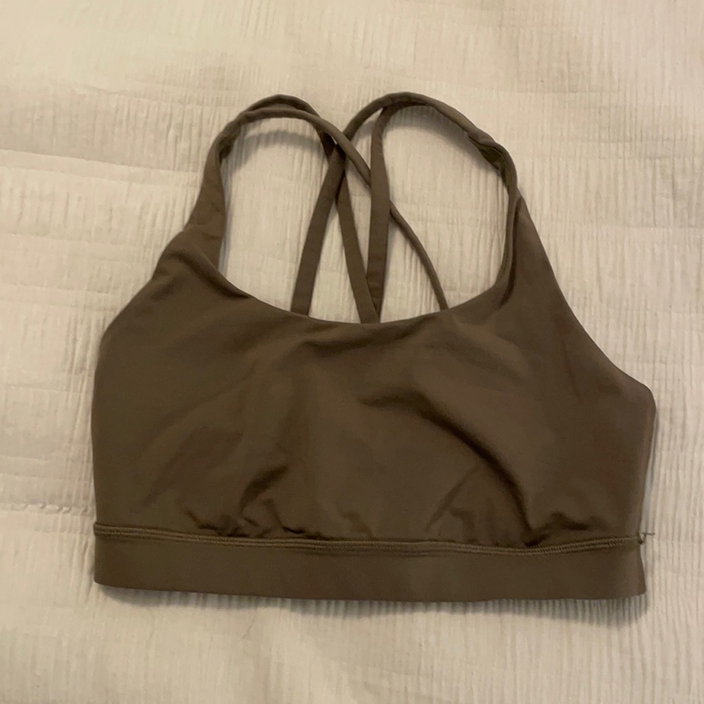 Lulu Lemon Size 6 khaki green sports bra